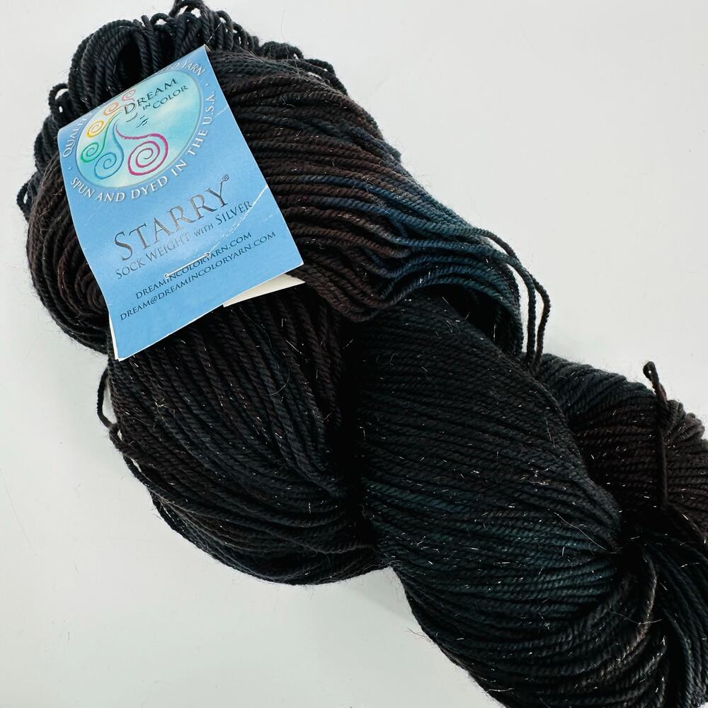 Dream In Color Yarn Starry Sock Weight Superwash Merino Wool Black Parade #360
